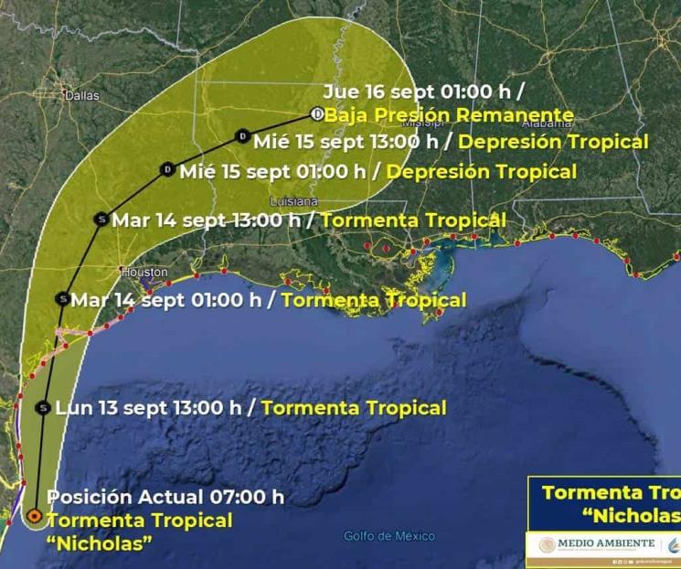 Tormenta tropical Nicholas cercano a costa de Tamaulipas