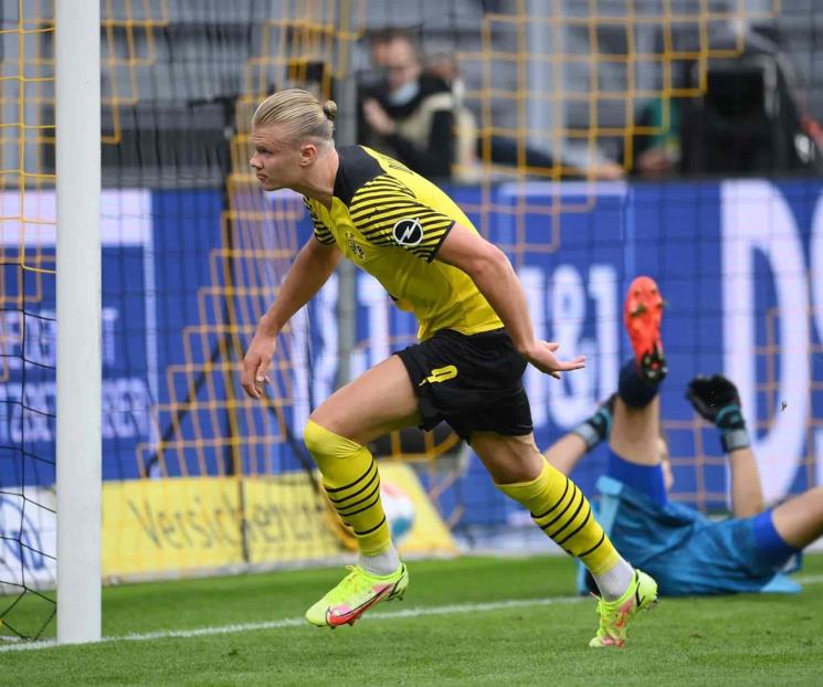 Gana el Dortmund en Bundesliga con un gran Haaland