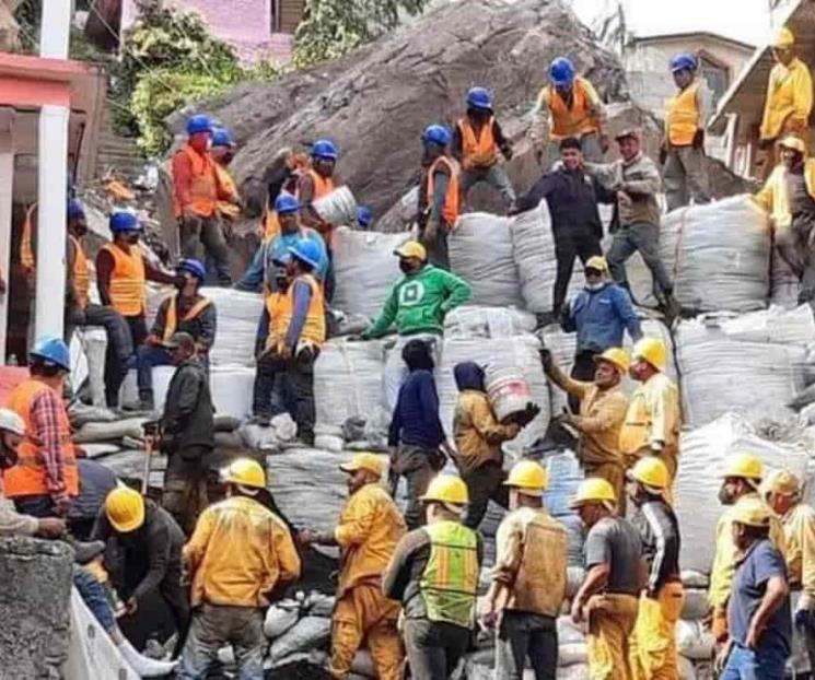 Continúan trabajos de estabilización en el Chiquihuite
