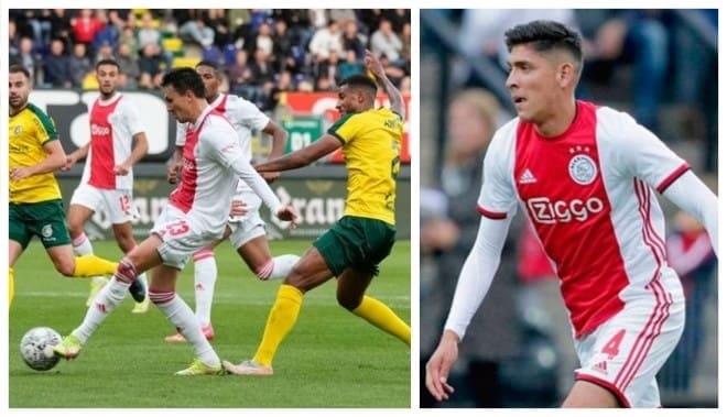 Sigue Ajax de líder en Holanda con Edson de titular