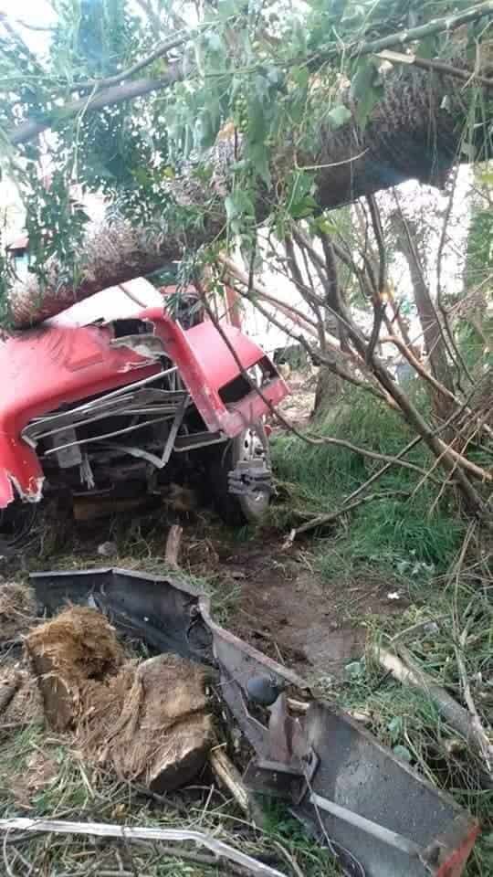 Por ir viendo quien entraba a un motel de Linares, un conductor de un tráiler se salió del camino y terminó chocando su unidad contra un árbol