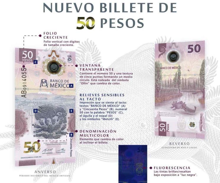 Cambian a Morelos por un ajolote mexicano en billete