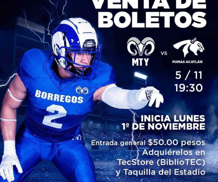Inicia venta de boletos para debut de Borregos