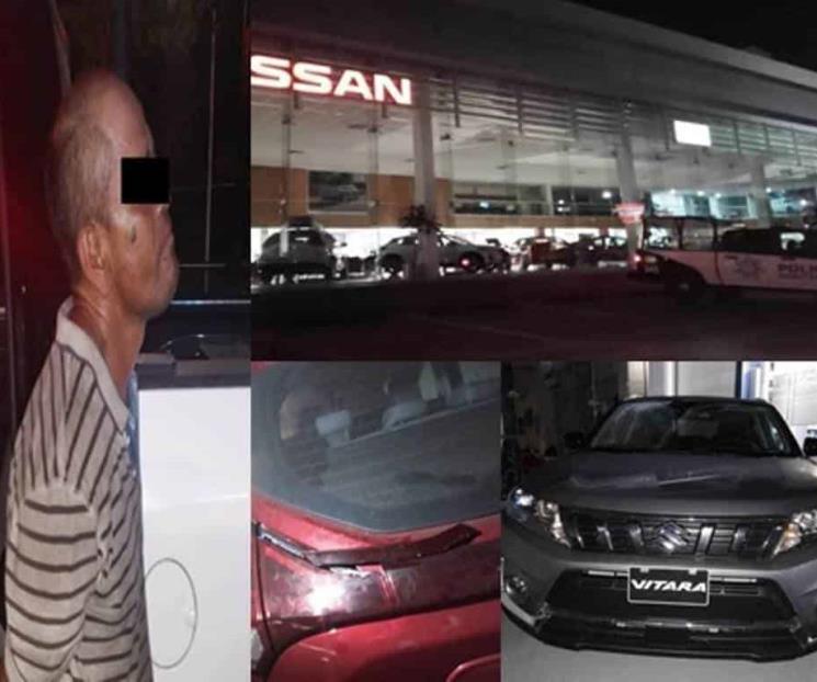 Arrestan a hombre por ocasionar daños a autos de agencias