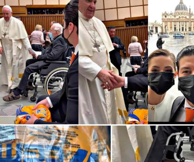 Entrega Samuel a Papa Francisco jerseys de equipos regios