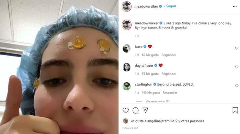 Hija de Paul Walker revela que superó un tumor
