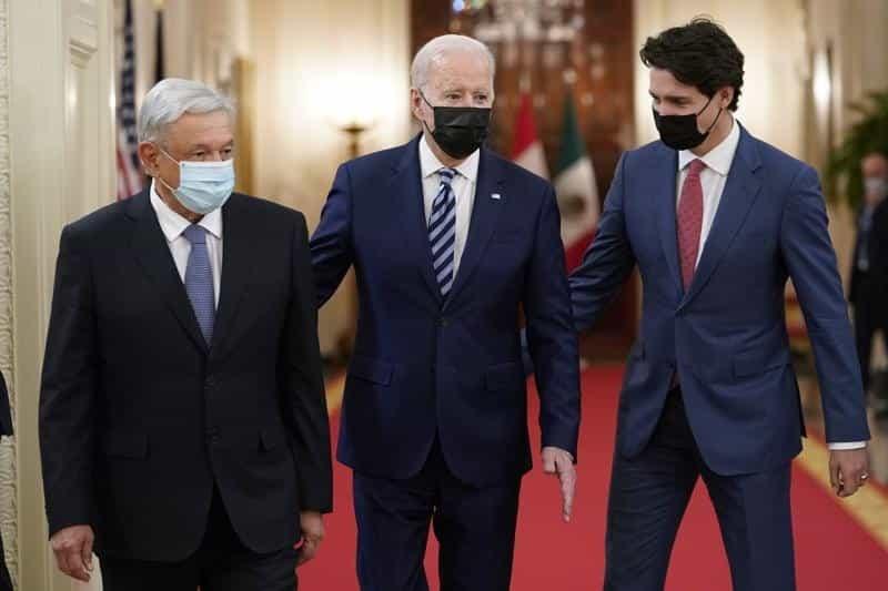 Biden elogia a México y Canadá en cumbre Biden elogia a México y Canadá en cumbre