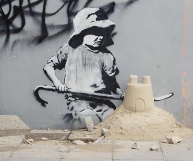 Retiran parte de un muro con obra de Banksy