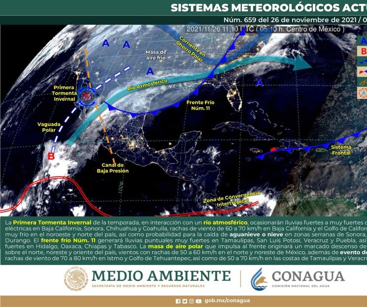 En qué estados pegará más el frente frío 11