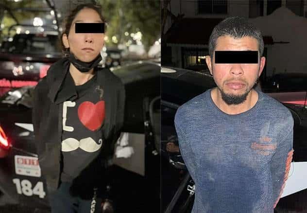 Detienen a pareja por robo en lote de autos