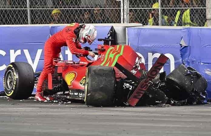 Leclerc sufre accidente que obliga a finalizar la Práctica