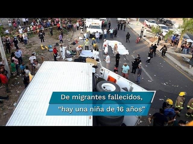 Entre los migrantes muertos hay una menor de 16 años: AMLO