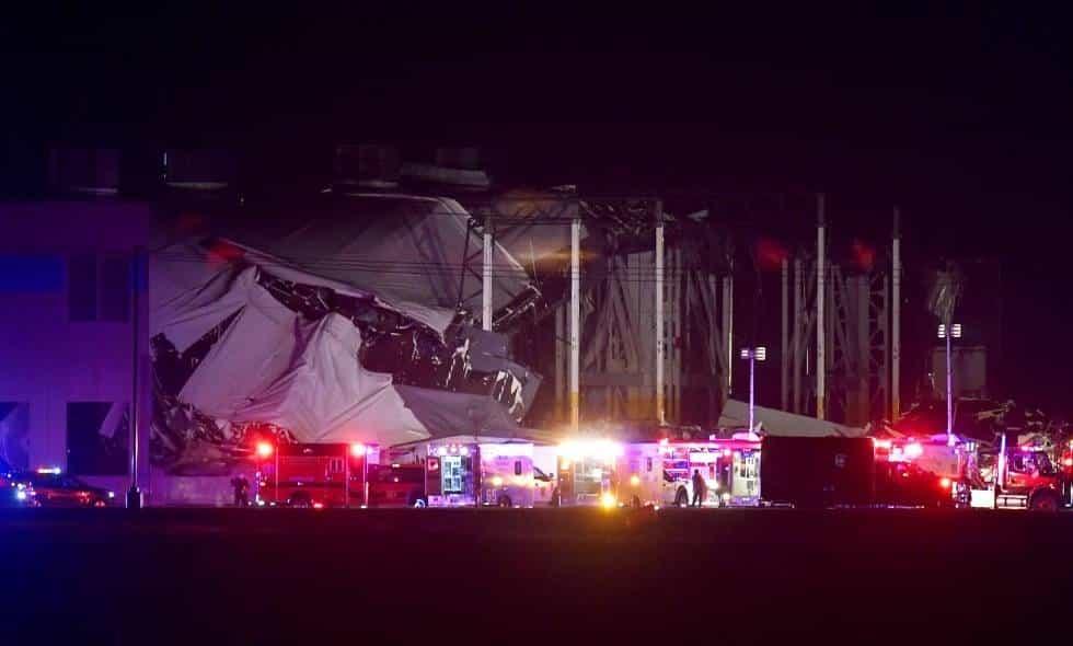 Reportan dos muertos tras colapso de almacén de Amazon en EU