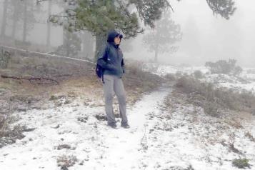 Llega primera nevada a Galeana