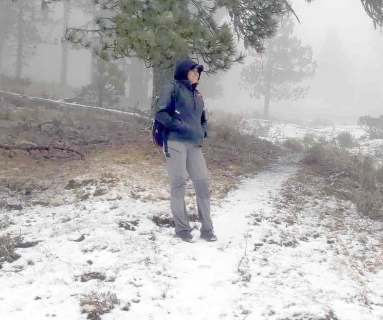 Llega primera nevada a Galeana