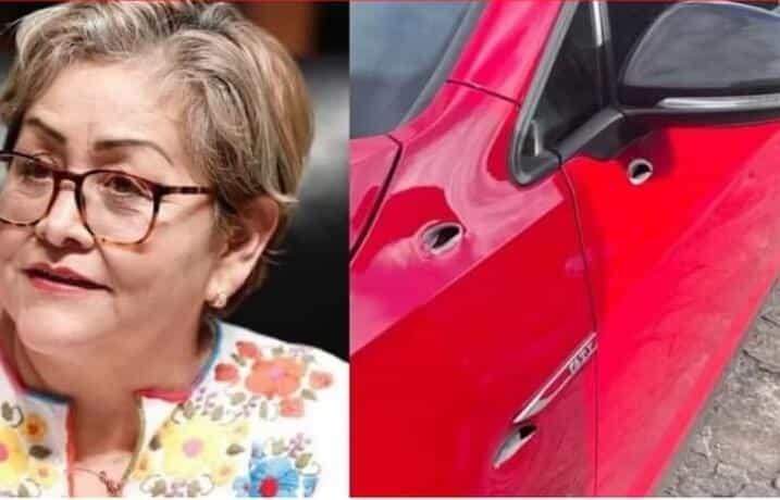 Balean automóvil de senadora morenista en el Edomex