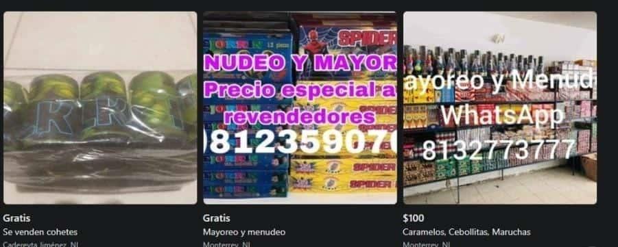 Abunda en redes sociales la venta ilegal de cohetes