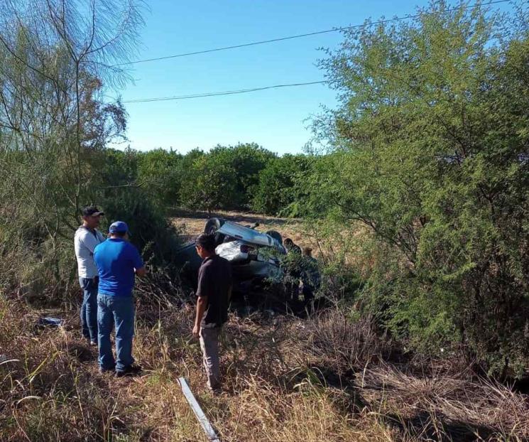 Vuelca en huerta de naranjos