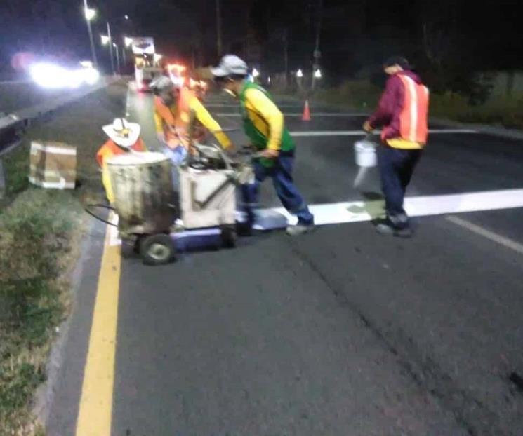 Realizan trabajos de señalización en la Nacional