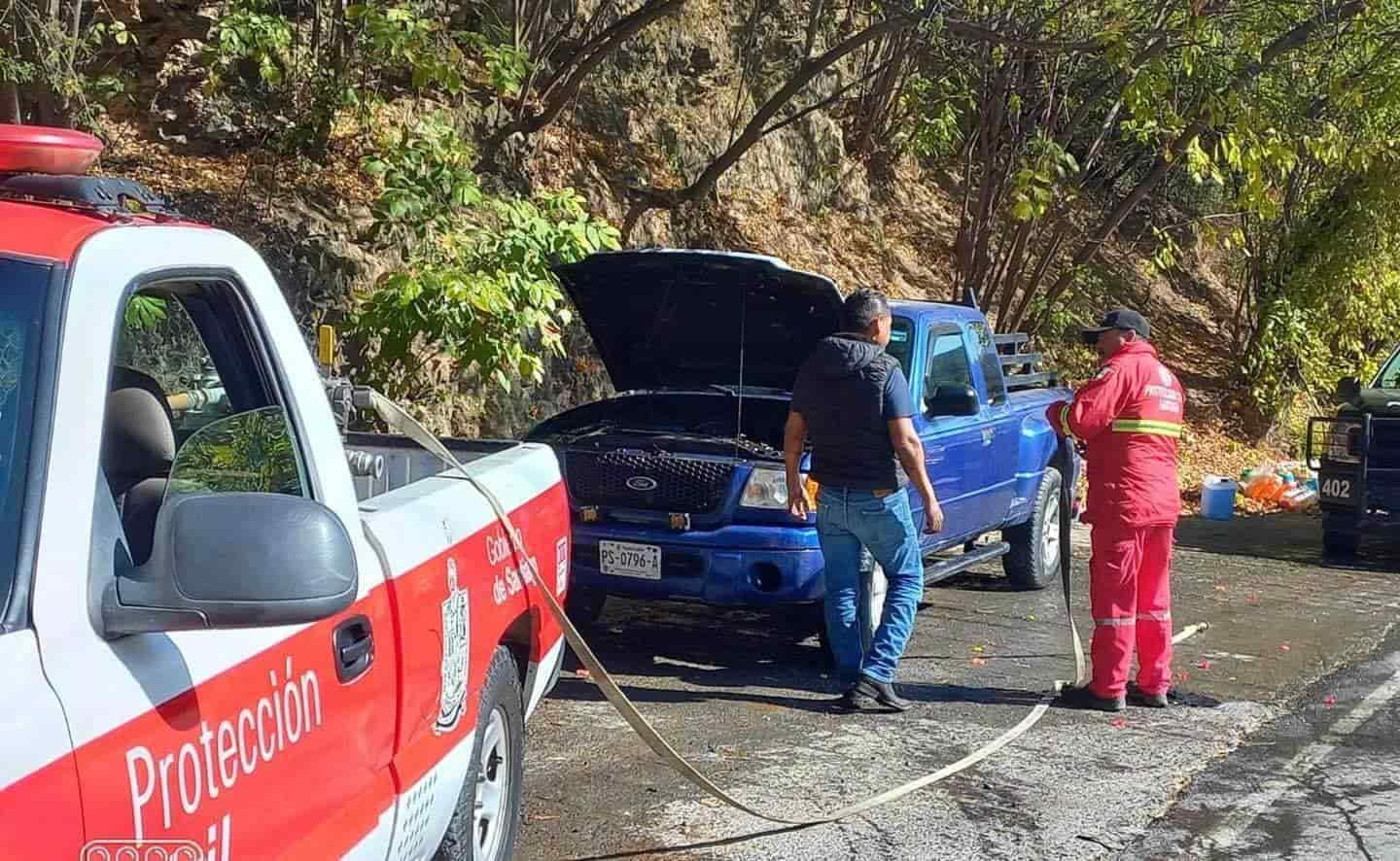 Reportaron el incendio de una camioneta, en el camino a Cola de Caballo