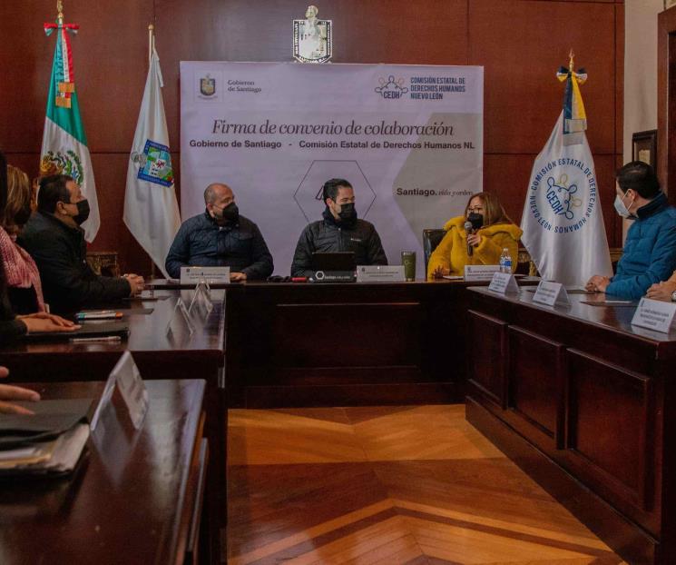 Firma convenio CEDH con el municipio de Santiago