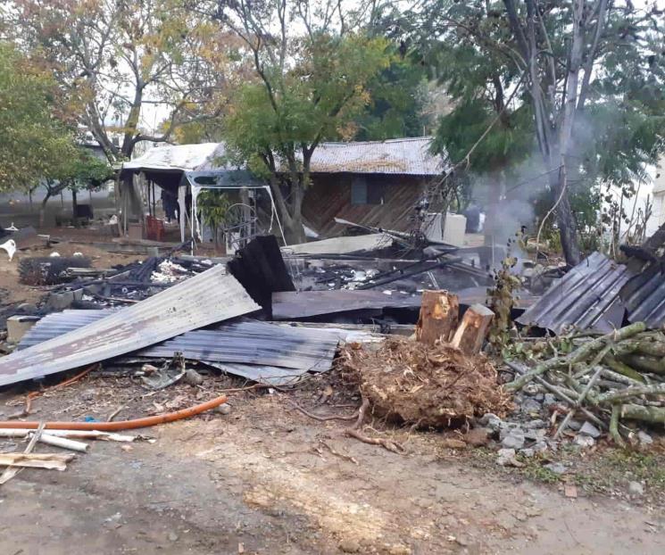 Resulta lesionado en incendio de vivienda