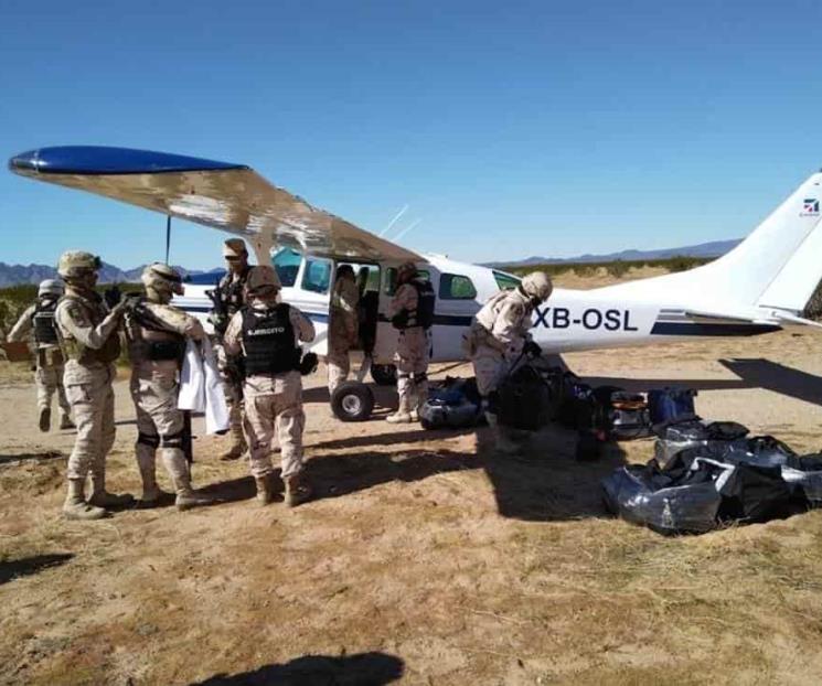 Aseguran avioneta con droga en Sonora; hay 2 detenidos