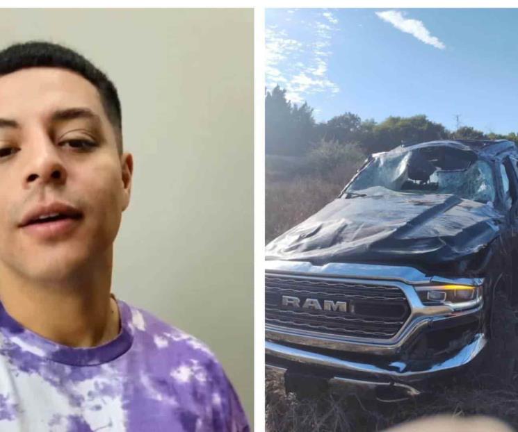 Eduin Caz está bien tras volcadura en su camioneta