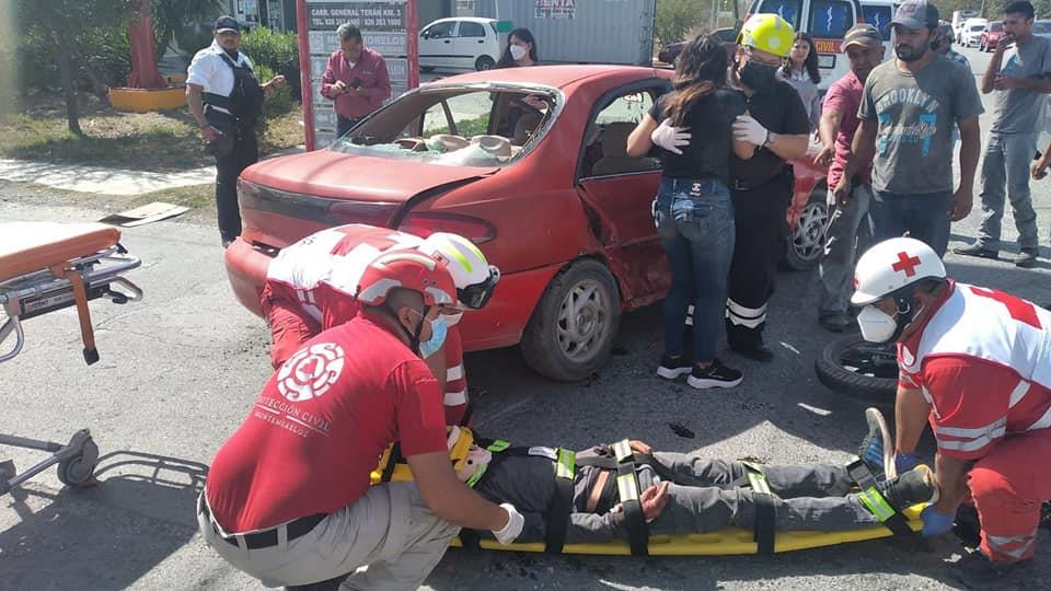 Se estrella moto en Montemorelos Se estrella moto en Montemorelos