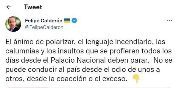 FCH exige a AMLO detener polarización FCH exige a AMLO detener polarización