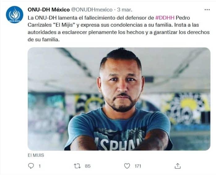 ONU lamenta muerte de Pedro Carrizales