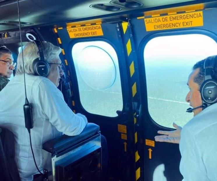 Presume López Obrador trabajos de Tren Maya