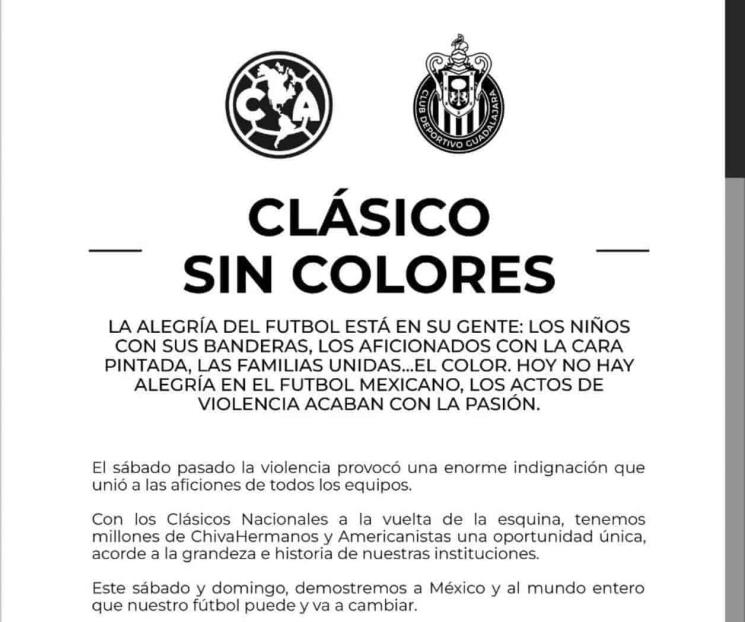 América y Chivas, por un Clásico sin colores