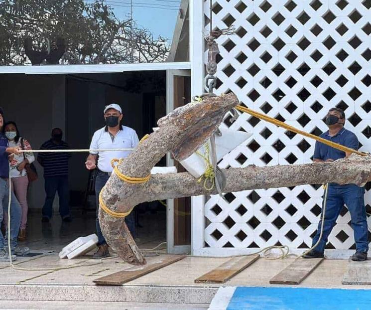 Descubren ancla antigua de 1.5 toneladas en Yucatán