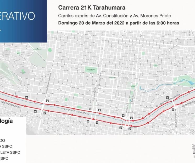 Cerrarán avenidas por carrera