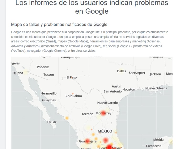 Gmail, Meet y YouTube se caen en México