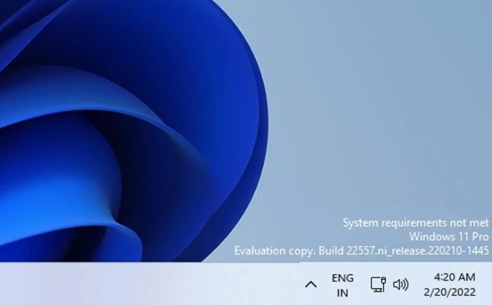 Windows 11 mostrará marca de agua por hardware incompatible