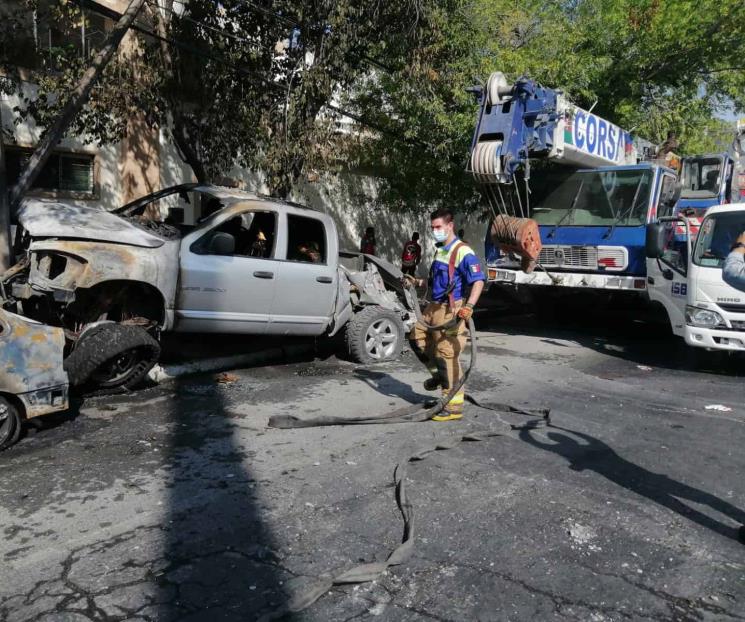 Ocasiona grúa carambola e incendio
