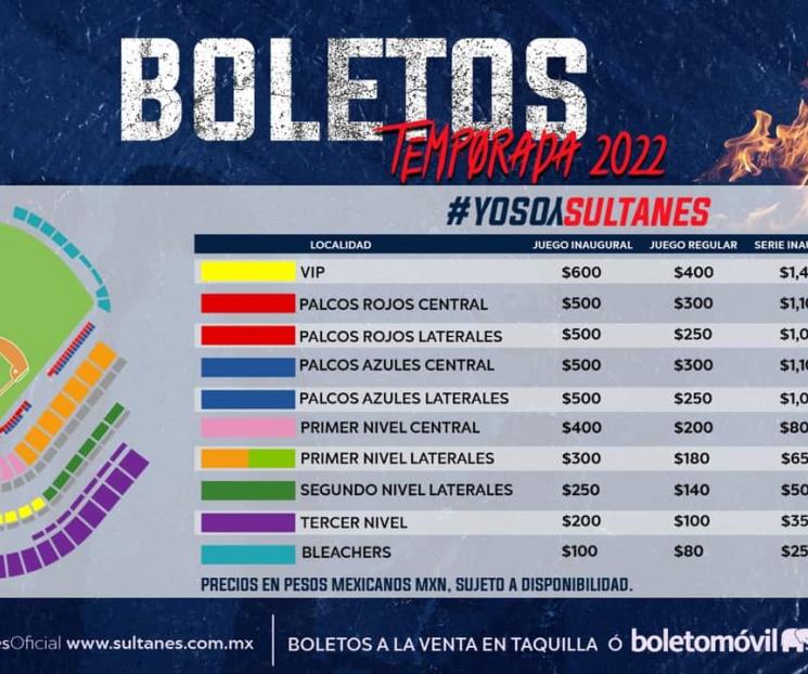 Anuncian precios para debut de Sultanes