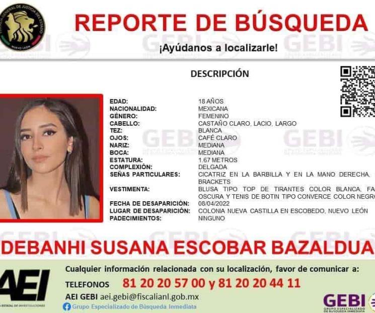 Desaparece otra joven en Escobedo