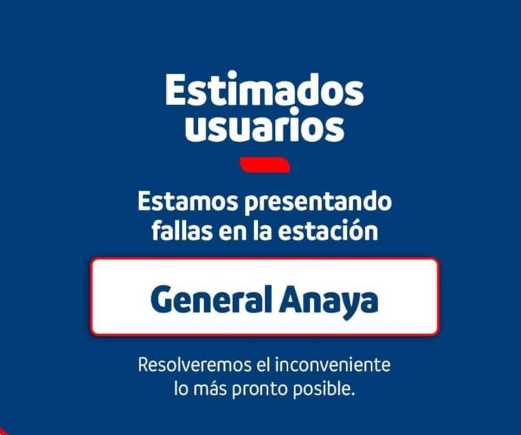 Reporta Metrorrey fallas en estación General Anaya