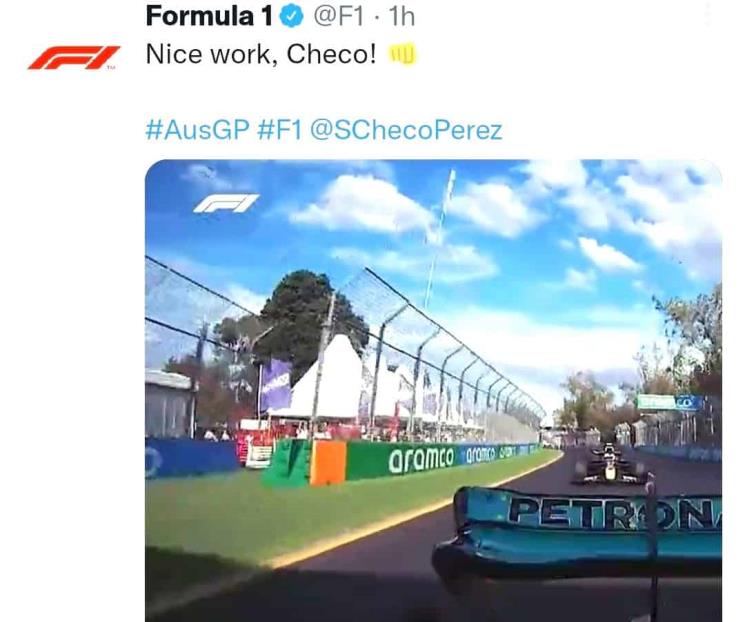 Destaca Fórmula 1 rebases de Checo Pérez en Australia