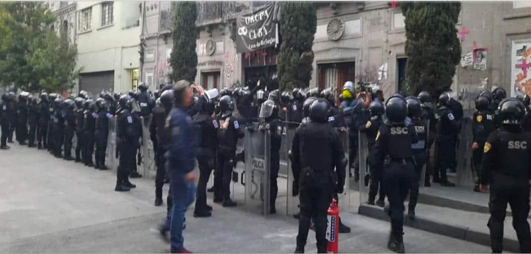 Recupera SSC edificio tomado de la CNDH