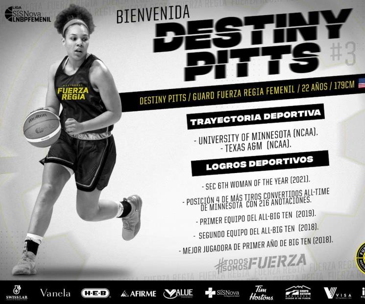 Se refuerza FR Femenil con Destiny Pitts