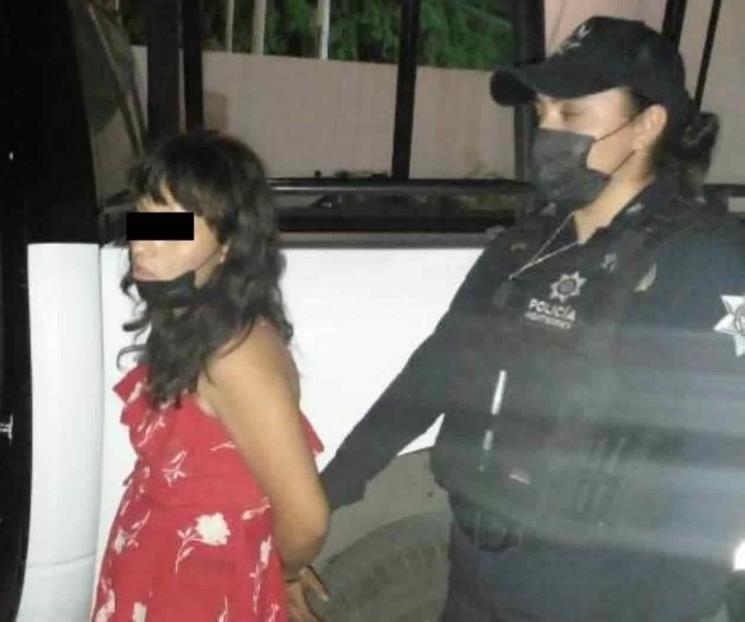 Detienen a mujer portación de droga
