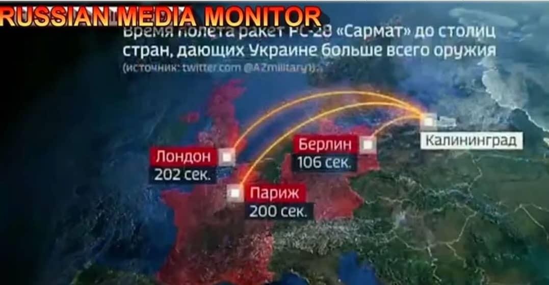 TV rusa transmite simulación de ataque nuclear en Europa