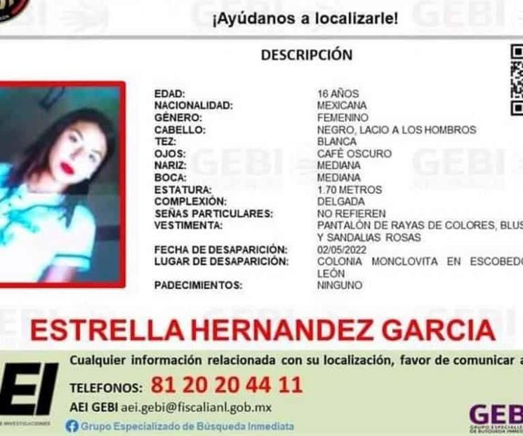 Desaparece menor en Escobedo