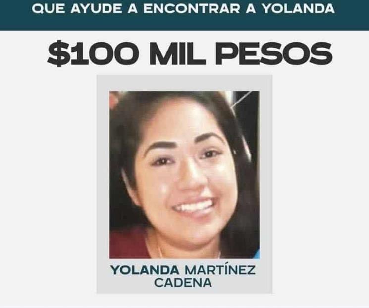 Ofrecen 100 mil pesos por información sobre Yolanda