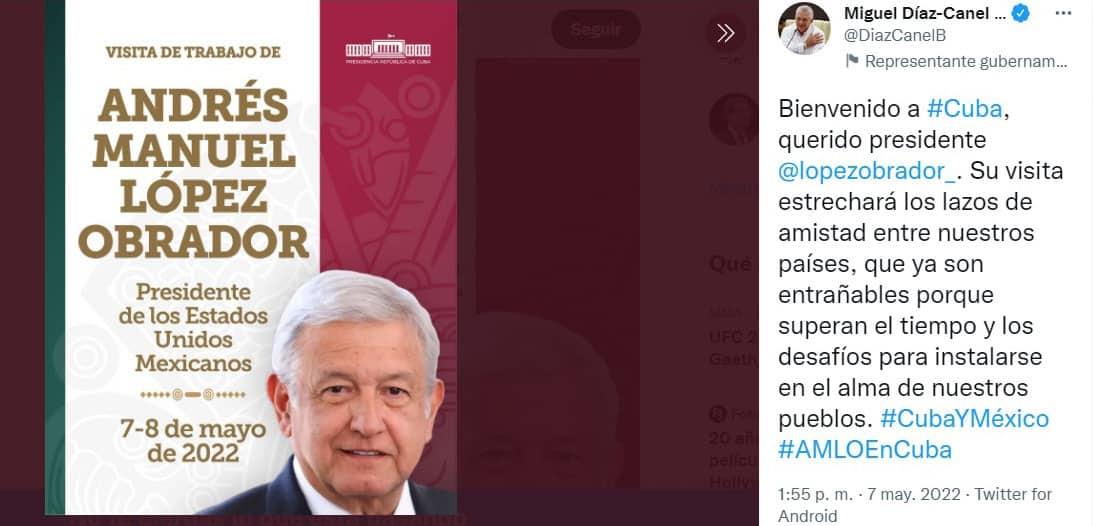 Relaciones entre México y Cuba son entrañables: Díaz-Canel