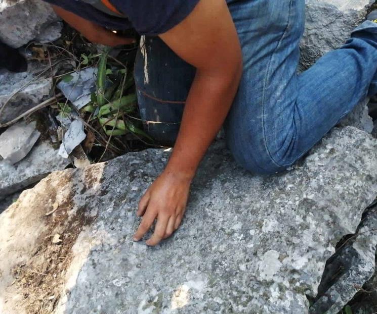 Rescatan a menor lesionado por piedra de 300 kilos